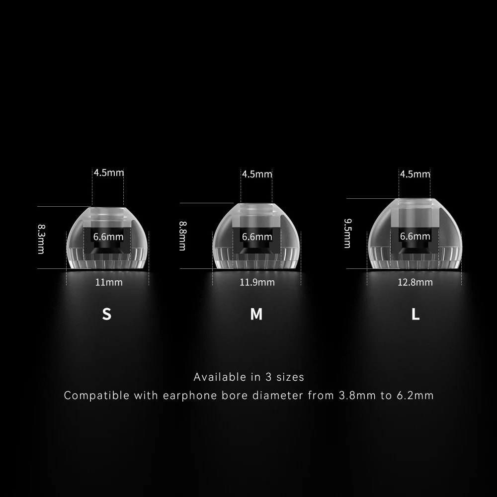 TRN-T 이어 팁 실리콘 이어팁, 이중 지지 구조 이어폰, 3 쌍 헤드폰 헤드셋 이어 버드, TRN MT3 Kirin BAX