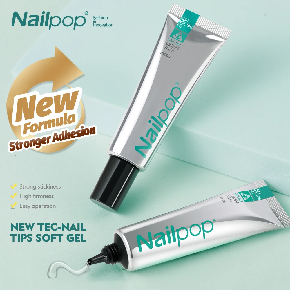 Nailpop 프로 소프트 네일 팁 젤 접착제, 20g, 접착식 인조 손톱, 오래 지속, UV 젤 매니큐어 제품 title=Nailpop 프로 소프트 네일 팁 젤 접착제, 20g, 접착식 인조 손톱, 오래 지속, UV 젤 매니큐어 제품 