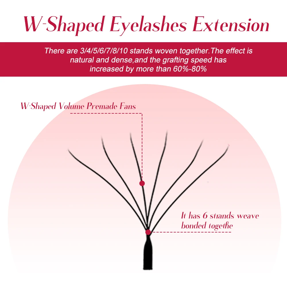 Fadvan W 모양 속눈썹 익스텐션, 자연스러운 인조 밍크 속눈썹, 볼륨 선풍기 인조 속눈썹, 메이크업 용품, 3D, 4D, 5D, 6D, 7D, 8D