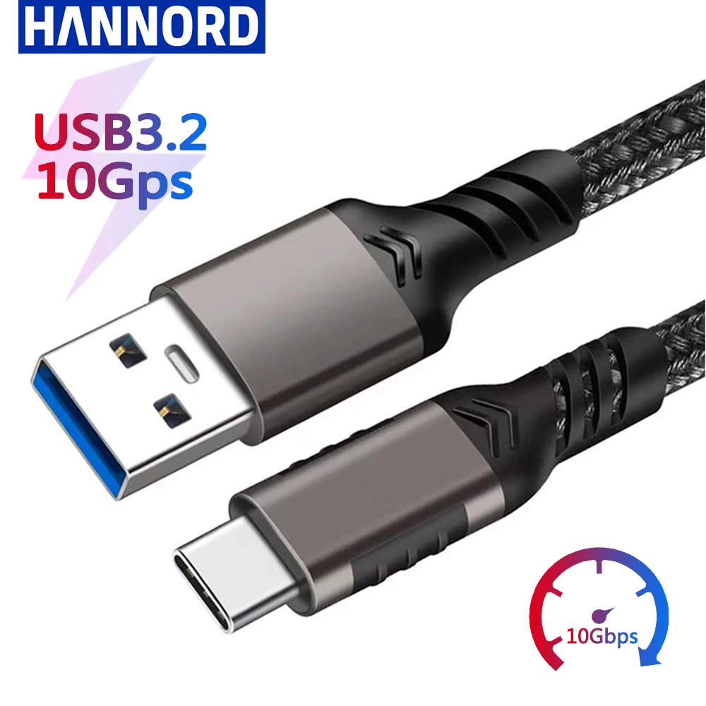 Hannord USB3.2 10Gbps 케이블 USB 타입 C 3.2 데이터 전송 USB C SSD 하드 디스크 케이블 3A 60W 빠른 충전 3.0 충전 케이블 title=Hannord USB3.2 10Gbps 케이블 USB 타입 C 3.2 데이터 전송 USB C SSD 하드 디스크 케이블 3A 60W 빠른 충전 3.0 충전 케이블 