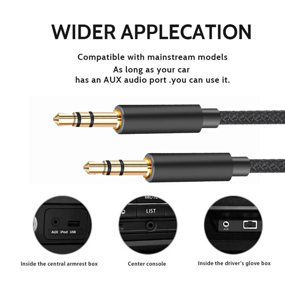 Aux 케이블, 3 5 Mm 잭 3 5 잭, 남성 자동차 보조 오디오 케이블 와이어, 전화 헤드폰 스피커 노트북 자동차 3.5 잭 케이블