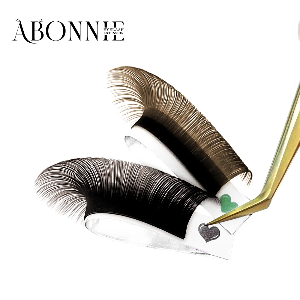 Abonnie-다크 브라운 속눈썹 연장 믹스 8-15mm, 개별 속눈썹, 고품질 컬러, 내추럴 한국 속눈썹