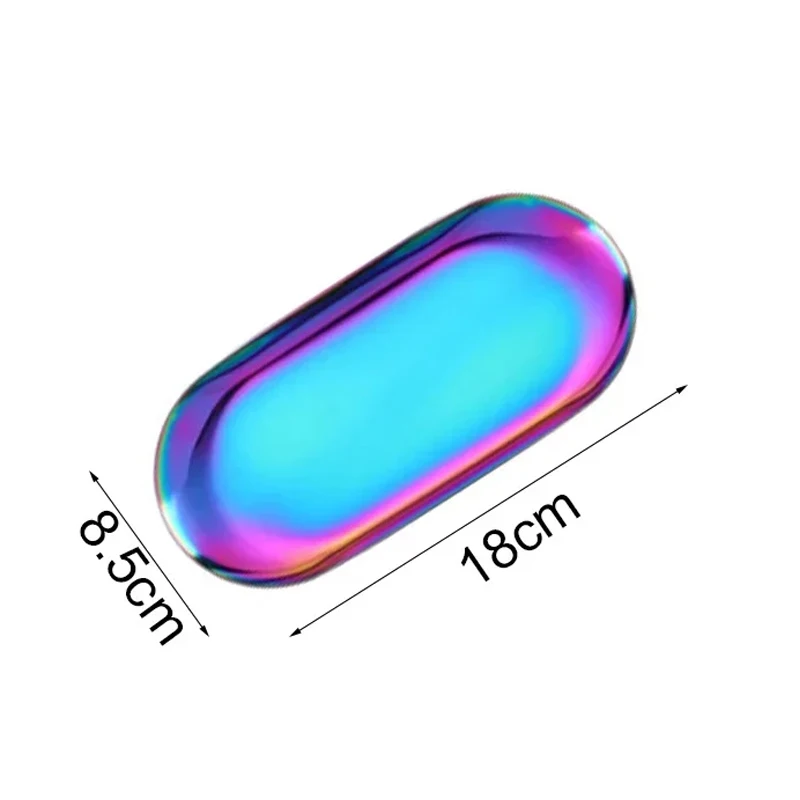 스테인레스 스틸 화장품 보관 트레이, 네일 아트 장비 플레이트, 의사 외과 치과 트레이, 가짜 손톱 접시 도구 보관 트레이
