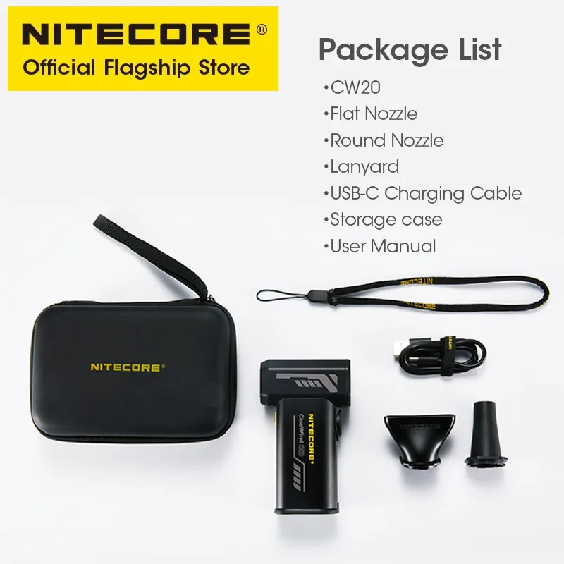 NITECORE 다목적 포켓 사진 선풍기, 캐논, 소니, 짧은 비디오 캠핑용, 전기 휴대용 선풍기, 무단 바람 송풍기, CW20