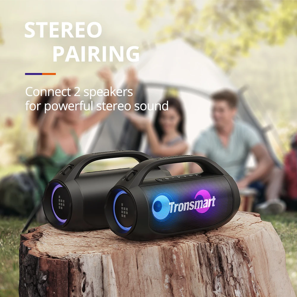 Tronsmart Bang SE 스피커 강력한 휴대용 스피커 블루투스 5.3 탑재, 휴대용 핸들, 24 시간 재생, 파티, 캠핑용