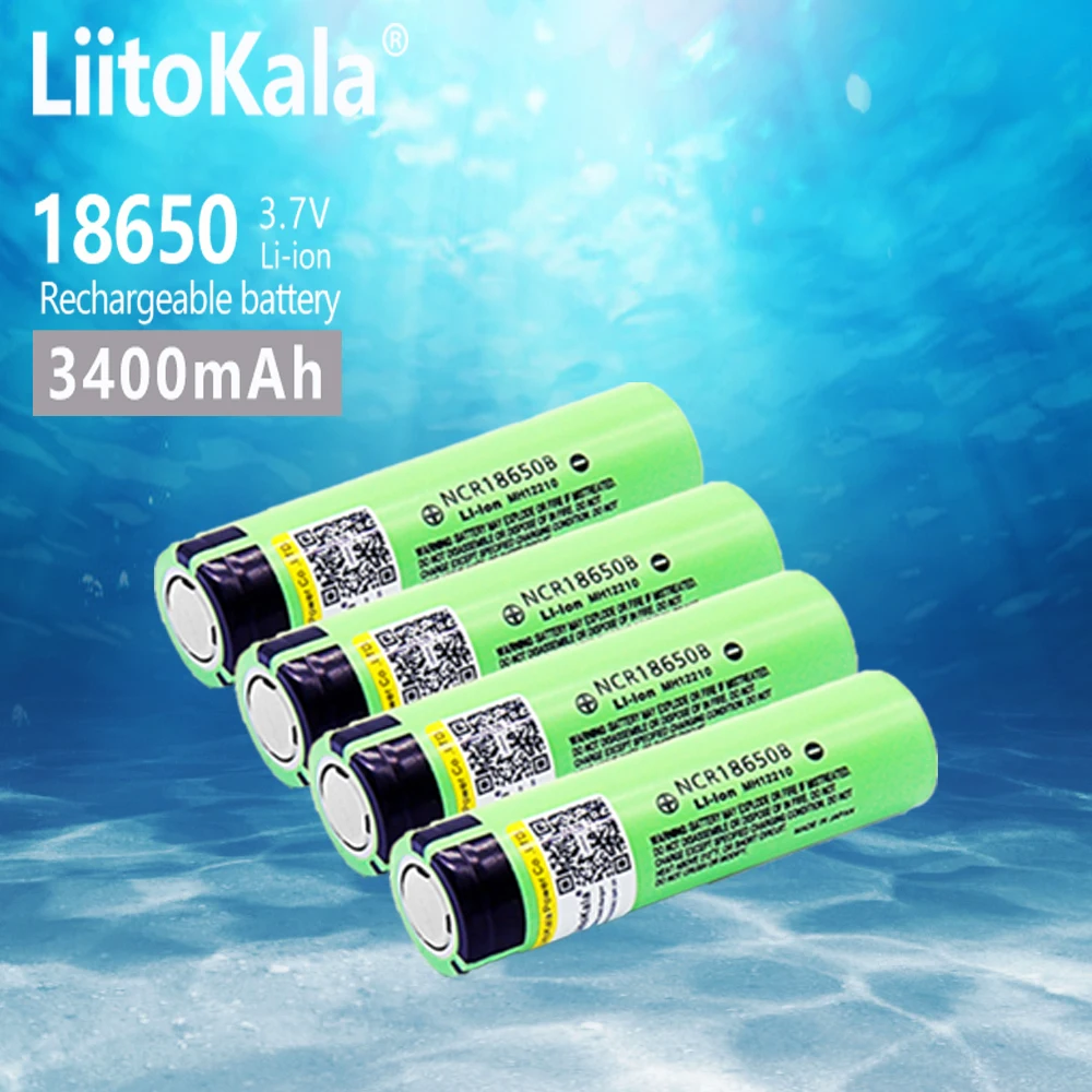 LiitoKala 충전식 리튬 배터리 손전등 배터리, NCR18650B 34B, 3.7V, 18650, 3400mAh, 신제품 title=LiitoKala 충전식 리튬 배터리 손전등 배터리, NCR18650B 34B, 3.7V, 18650, 3400mAh, 신제품 