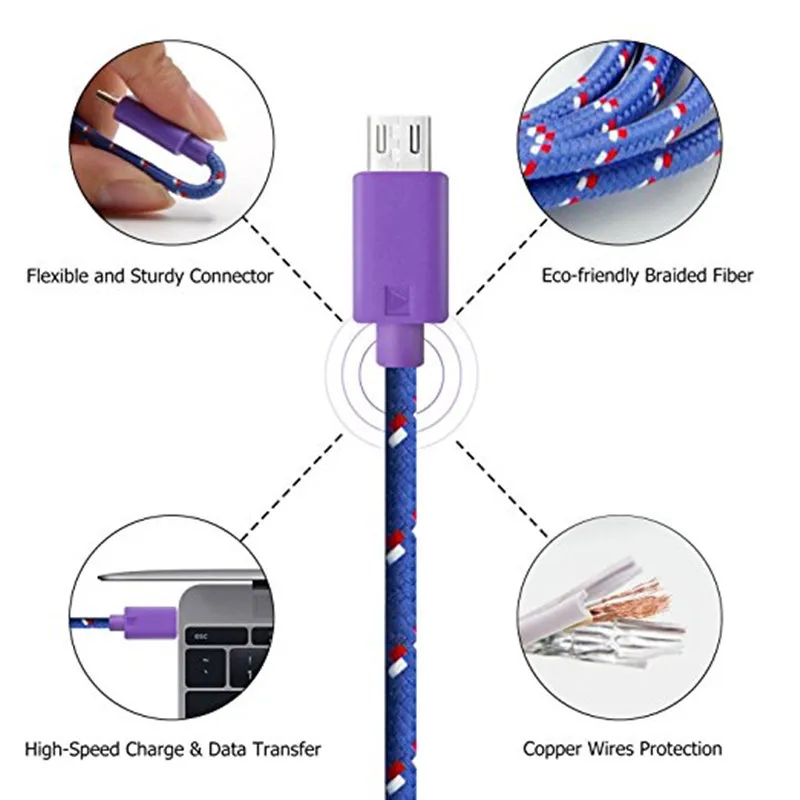 USB C 타입 케이블 고속 충전 충전기, 화웨이 p9 p10 p20 메이트 10 프로 라이트, 삼성 S9 S10 플러스 s8 노트 데이터 케이블, 1m, 2m, 3m