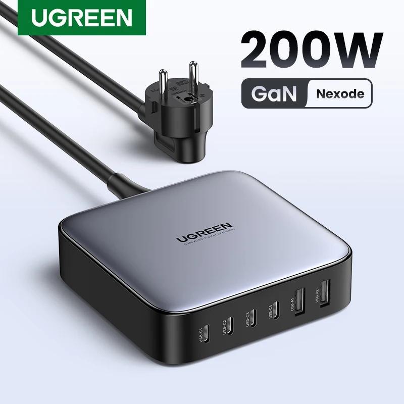 UGREEN 200W Gan 충전기 데스크탑 노트북 급속 충전기 6-in-1 어댑터 iPhone 15 14 Pro Max Xiaomi 삼성 태블릿 휴대폰 충전기 title=UGREEN 200W Gan 충전기 데스크탑 노트북 급속 충전기 6-in-1 어댑터 iPhone 15 14 Pro Max Xiaomi 삼성 태블릿 휴대폰 충전기 