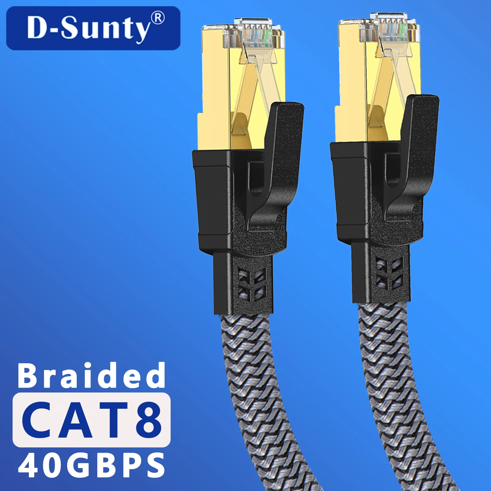 D-Sunty 이더넷 케이블, 나일론 편조 네트워크 랜 코드, PC 모뎀 노트북 PS 5 라우터, RJ45 플랫 케이블, CAT8, 40Gbps title=D-Sunty 이더넷 케이블, 나일론 편조 네트워크 랜 코드, PC 모뎀 노트북 PS 5 라우터, RJ45 플랫 케이블, CAT8, 40Gbps 