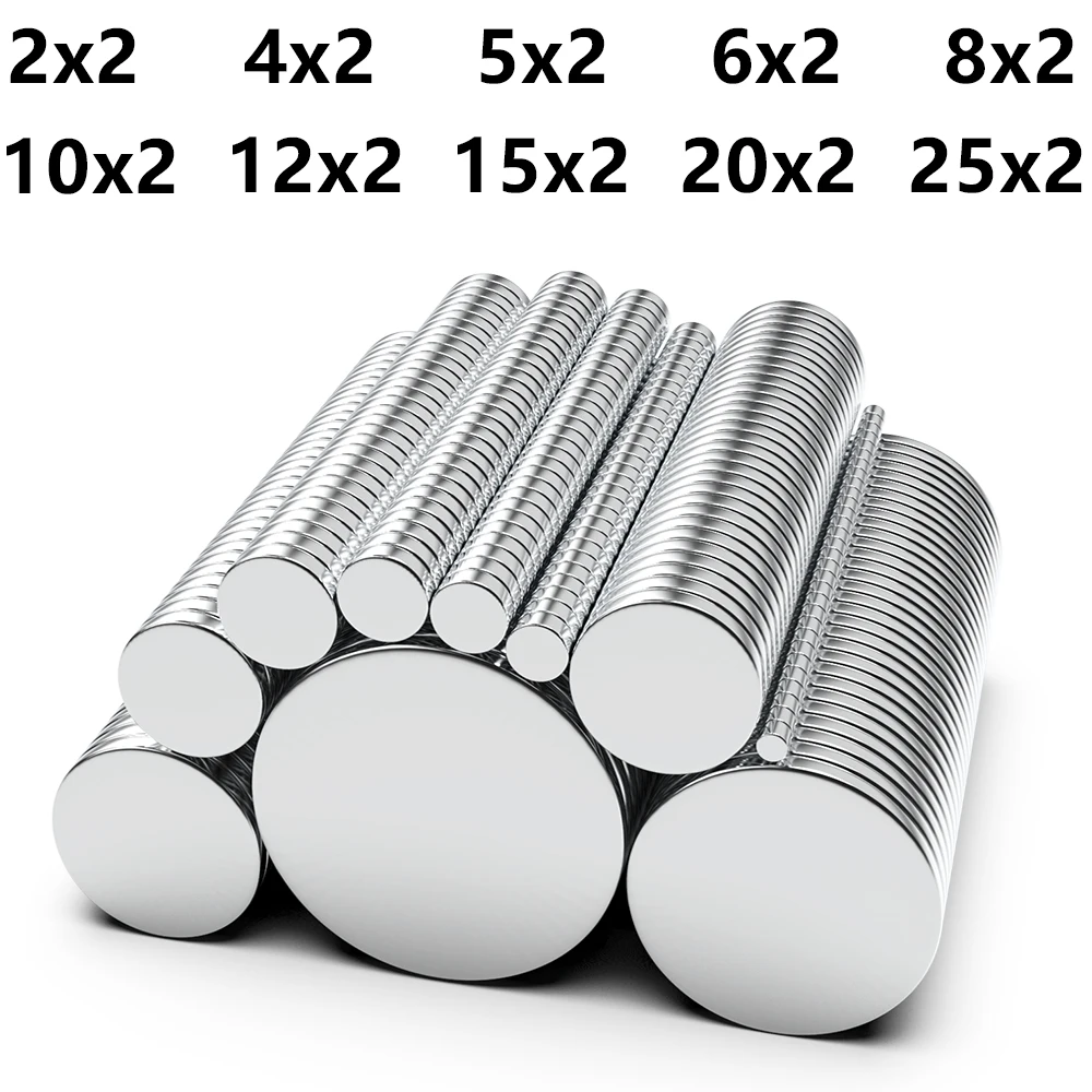 강력한 원형 자석 NdFeB 네오디뮴, N35 초강력 자석, 2x2, 4x2, 5x2, 6x2, 8x2, 10x2, 12x2, 15x2, 20x2, 25x2mm imanes 디스크 title=강력한 원형 자석 NdFeB 네오디뮴, N35 초강력 자석, 2x2, 4x2, 5x2, 6x2, 8x2, 10x2, 12x2, 15x2, 20x2, 25x2mm imanes 디스크 