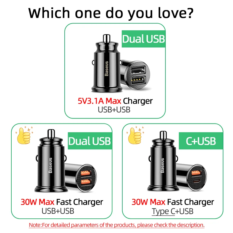 Baseus USB 차량용 충전기 빠른 충전 4.0 QC4.0 QC3.0 PPS SCP 5A PD 유형 C 30W iPhone Xiaomi 휴대 전화 용 고속 차량용 USB 충전기