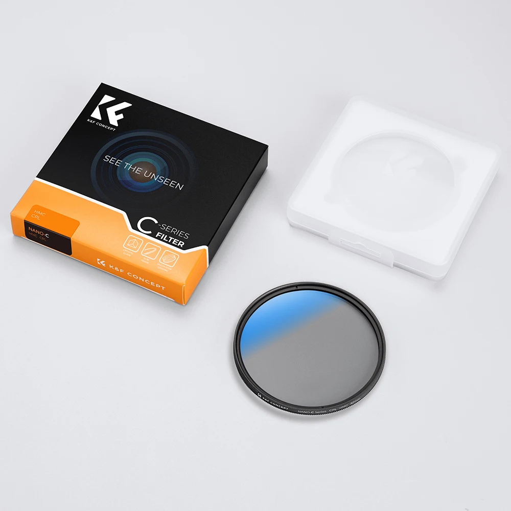 K & F 컨셉 MC CPL 원형 편광 필터, 초슬림 멀티 코팅, 청소 천 포함, 37mm, 43mm, 46mm, 49mm, 52mm, 55mm, 58mm, 62mm, 67mm, 72mm, 77mm, 82mm