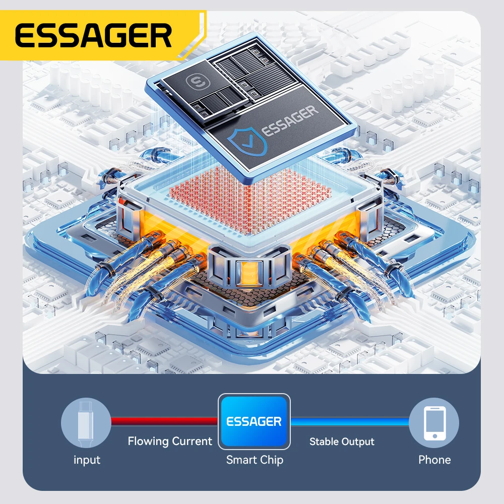 Essager USB C타입 고속 충전 케이블, LED 디지털 디스플레이 케이블 포함, 아이폰 15, 14, 13, 12, 화웨이용, 120W