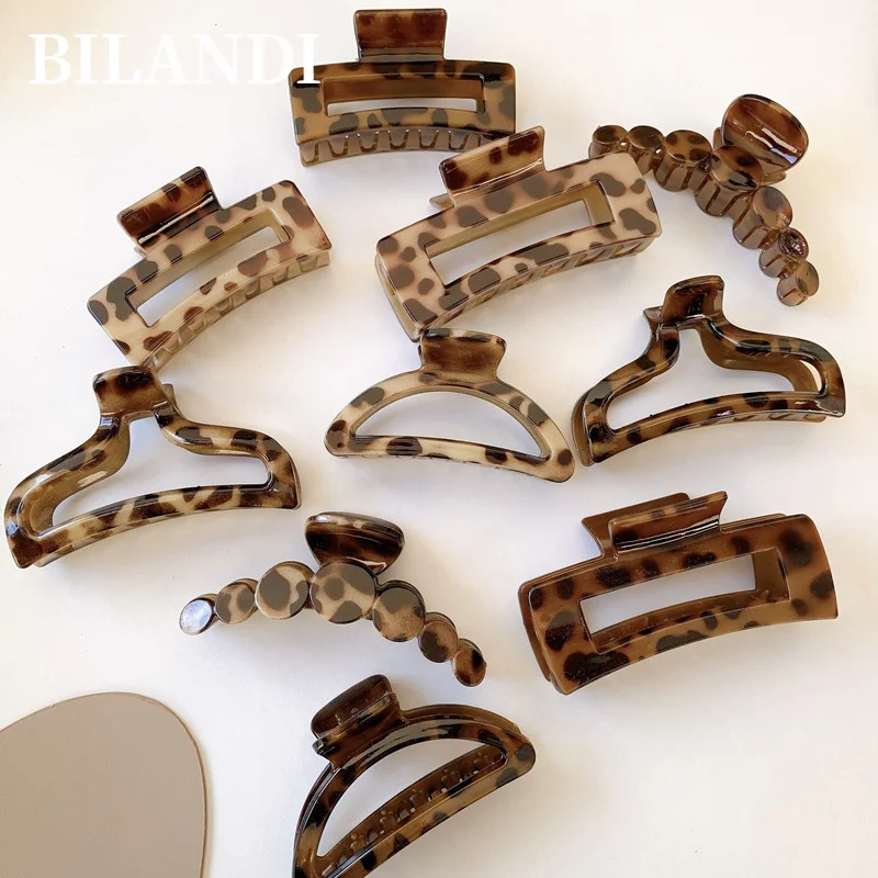 Bilandi 우아한 표범 인쇄 수지 잡아 클립 큰 아세테이트 헤어 클립 헤어 핀 여자 헤어 액세서리 헤어 스타일 만들기 title=Bilandi 우아한 표범 인쇄 수지 잡아 클립 큰 아세테이트 헤어 클립 헤어 핀 여자 헤어 액세서리 헤어 스타일 만들기 