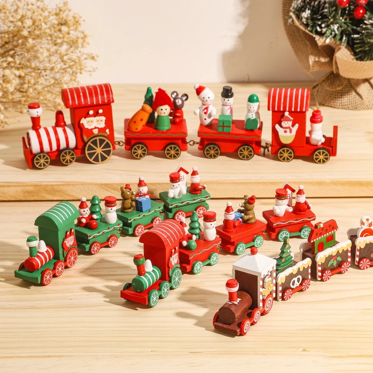 크리스마스 기차 크리스마스 크리스마스 장식 홈 2024 크리스털 나무 장식 Xmas Navidad Noel 선물 새해 2025