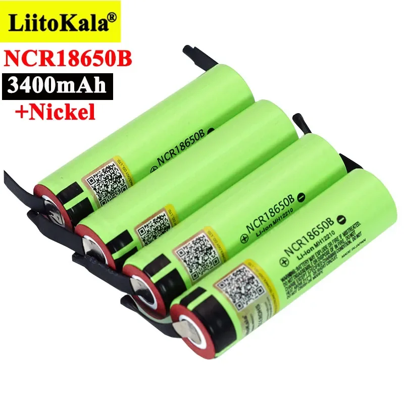 Liitokala 새로운 원래 18650 NCR18650B 충전식 리튬 이온 배터리 3.7V 3400mAh 건전지 DIY 니켈