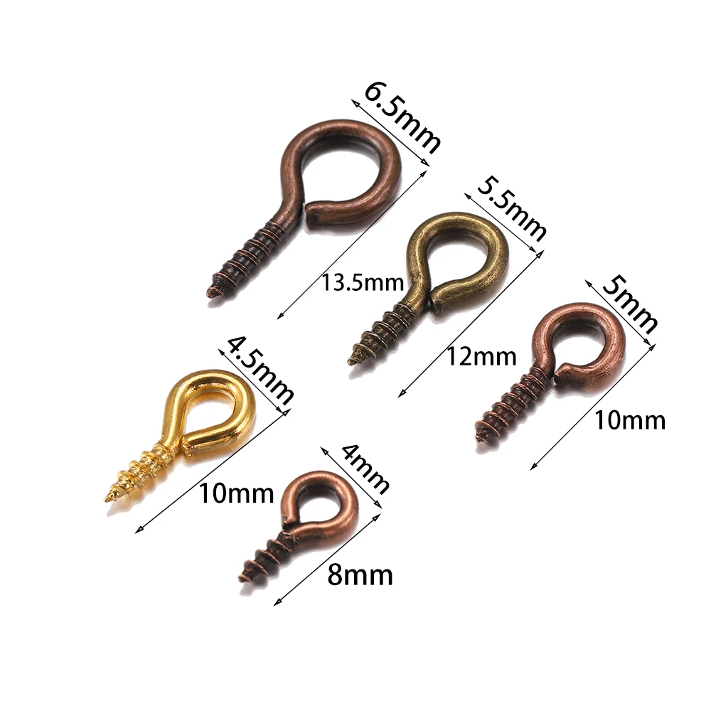 100/200 개/몫 금속 작은 작은 스크류 아이 핀 Eyepins 후크 Eyelets 스레드 claspps 후크 보석 만들기에 대 한 결과 공급