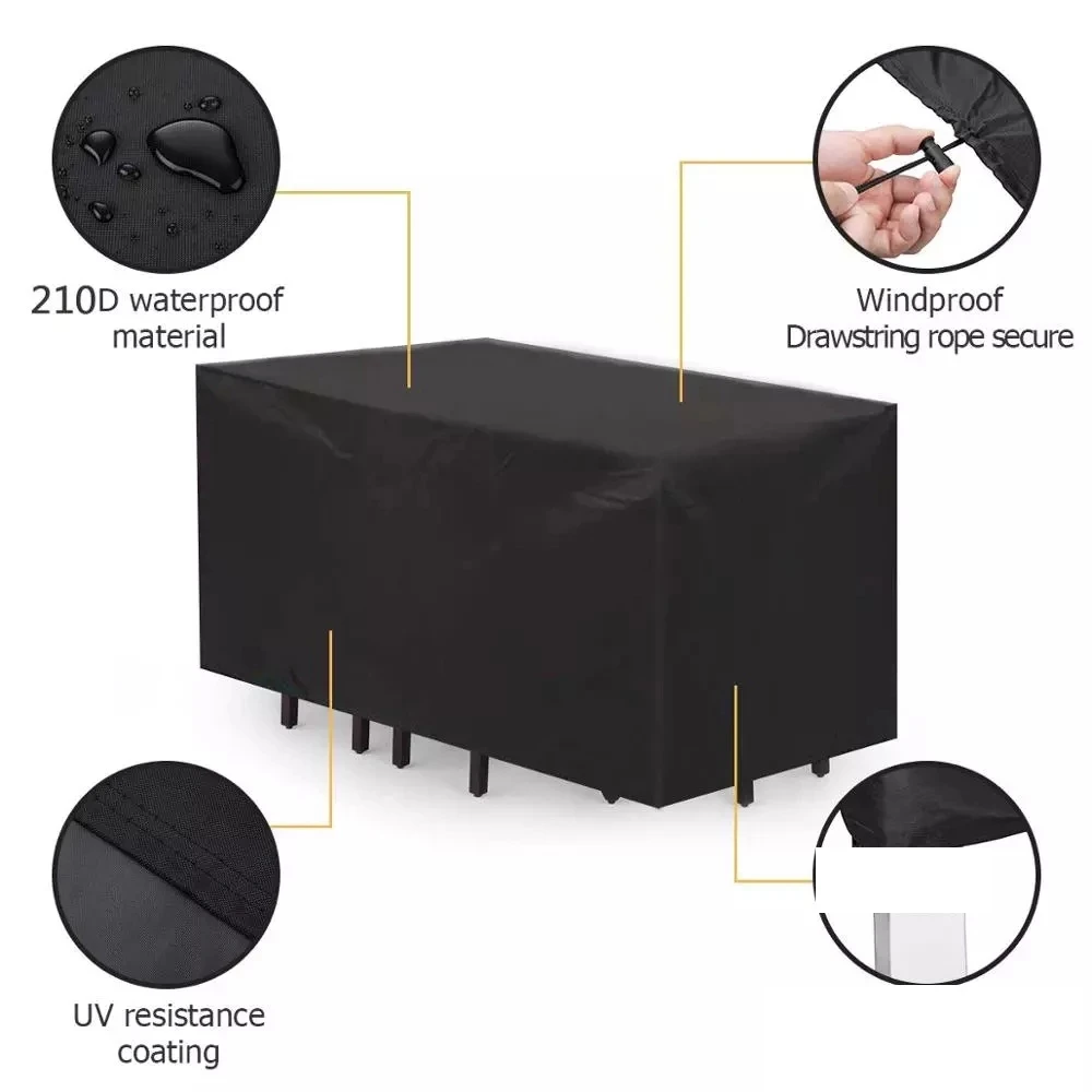 야외 가구 커버 방수 비 눈 먼지, 자외선 차단, 옥스포드 패브릭, 정원 잔디 파티오, 40 사이즈