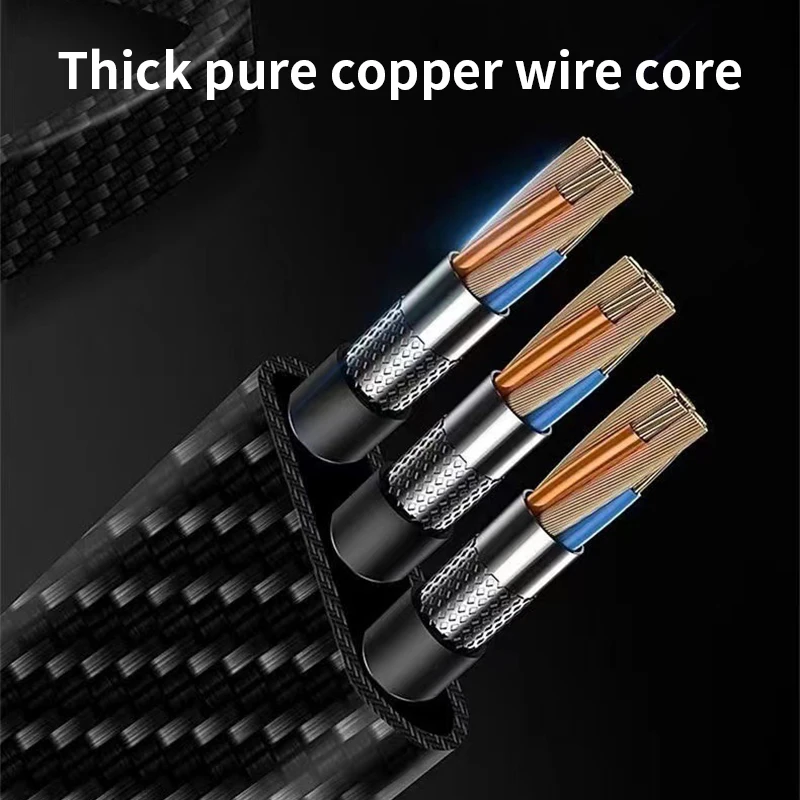 FIRSTING USB 고속 충전 케이블, 디지털 디스플레이, 범용 편조 충전 케이블, 아이폰, 삼성, 샤오미 원플러스용, 3 인 1, 100W