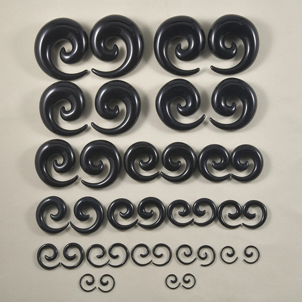 아크릴 블랙 이어 나선형 확장기 이어 플러그, 나선형 이어 피어싱 스트레처 바디 쥬얼리, 1.2mm-24mm 피어싱 쥬얼리, 1 쌍 title=아크릴 블랙 이어 나선형 확장기 이어 플러그, 나선형 이어 피어싱 스트레처 바디 쥬얼리, 1.2mm-24mm 피어싱 쥬얼리, 1 쌍 
