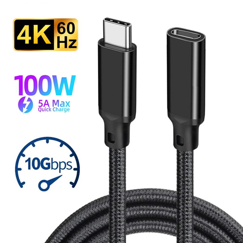 맥북 프로 삼성 샤오미 고속 충전 연장 코드, USB C 연장 케이블, 수-암 C 타입, USB3.2 Gen2, 10Gbps, 100W title=맥북 프로 삼성 샤오미 고속 충전 연장 코드, USB C 연장 케이블, 수-암 C 타입, USB3.2 Gen2, 10Gbps, 100W 