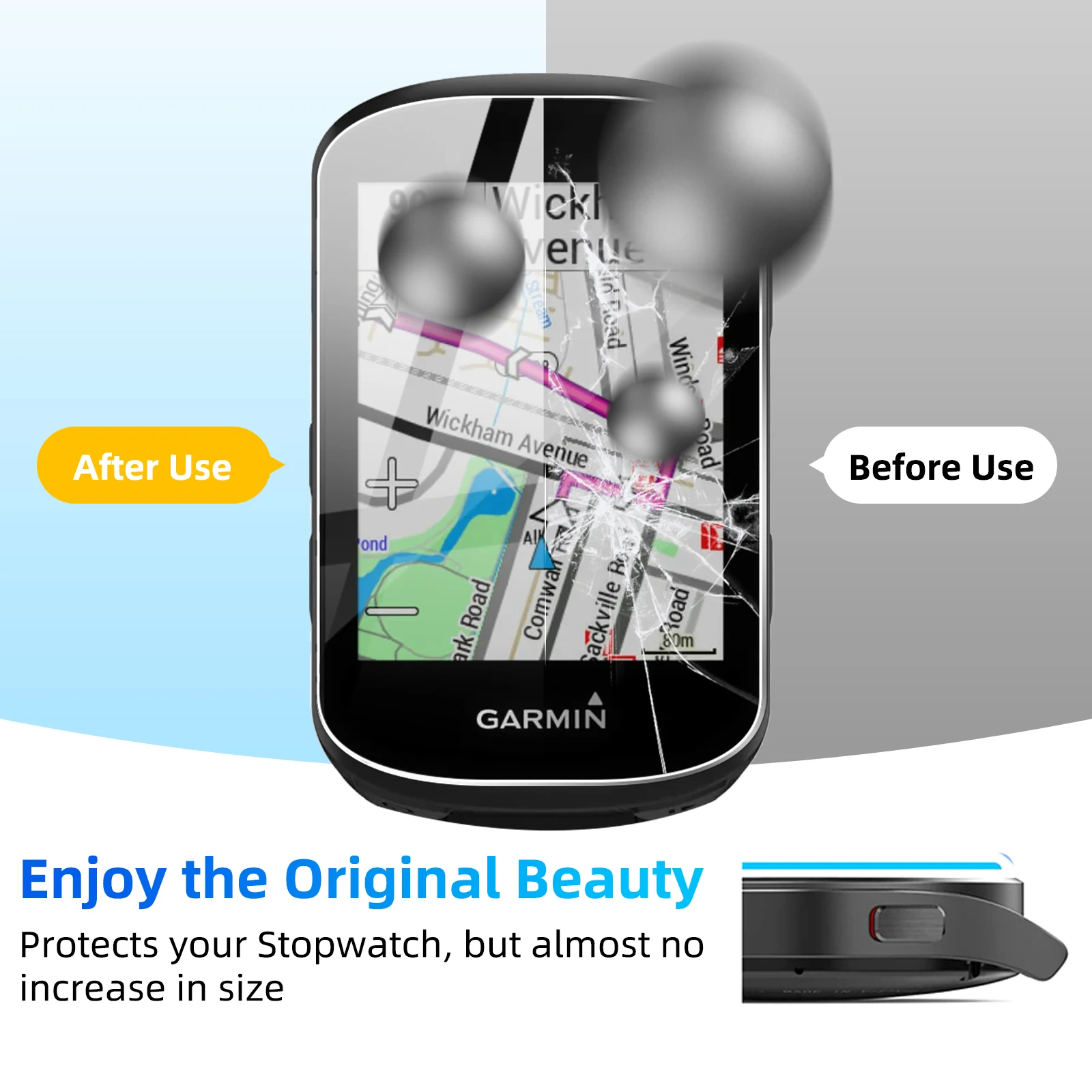 Garmin Edge 840 540 530 830 1040 1030 520 130 플러스 GPS 스톱워치 화면 보호기 커버용 강화 유리 및 실리콘 케이스, 2 개