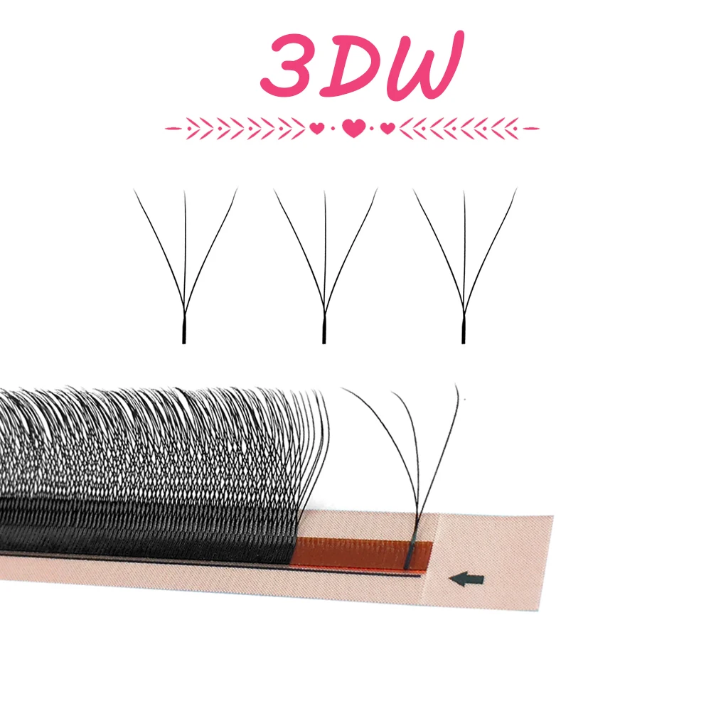 여신 3D 4D 5D 6D 미리 만들어진 팬 속눈썹 연장 W 스타일 가짜 밍크 자연 소프트 블룸 래쉬 자동 꽃 볼륨 속눈썹