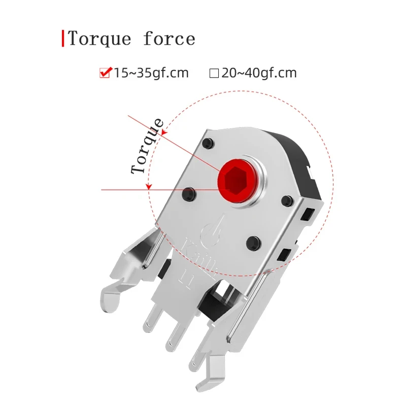 Kailh 5/7/8/9/10/11mm 로터리 마우스 스크롤 휠 인코더 PC 마우스 알프스 인코더 용 1.74mm 구멍 20-40g 힘