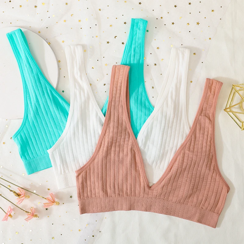 깊은 v-목 원활한 브래지어는 여성을위한 브래지어를 밀어 Bralette 섹시한 란제리 여성 낮은 뒤로 수면 속옷 Unlined 자르기 탑