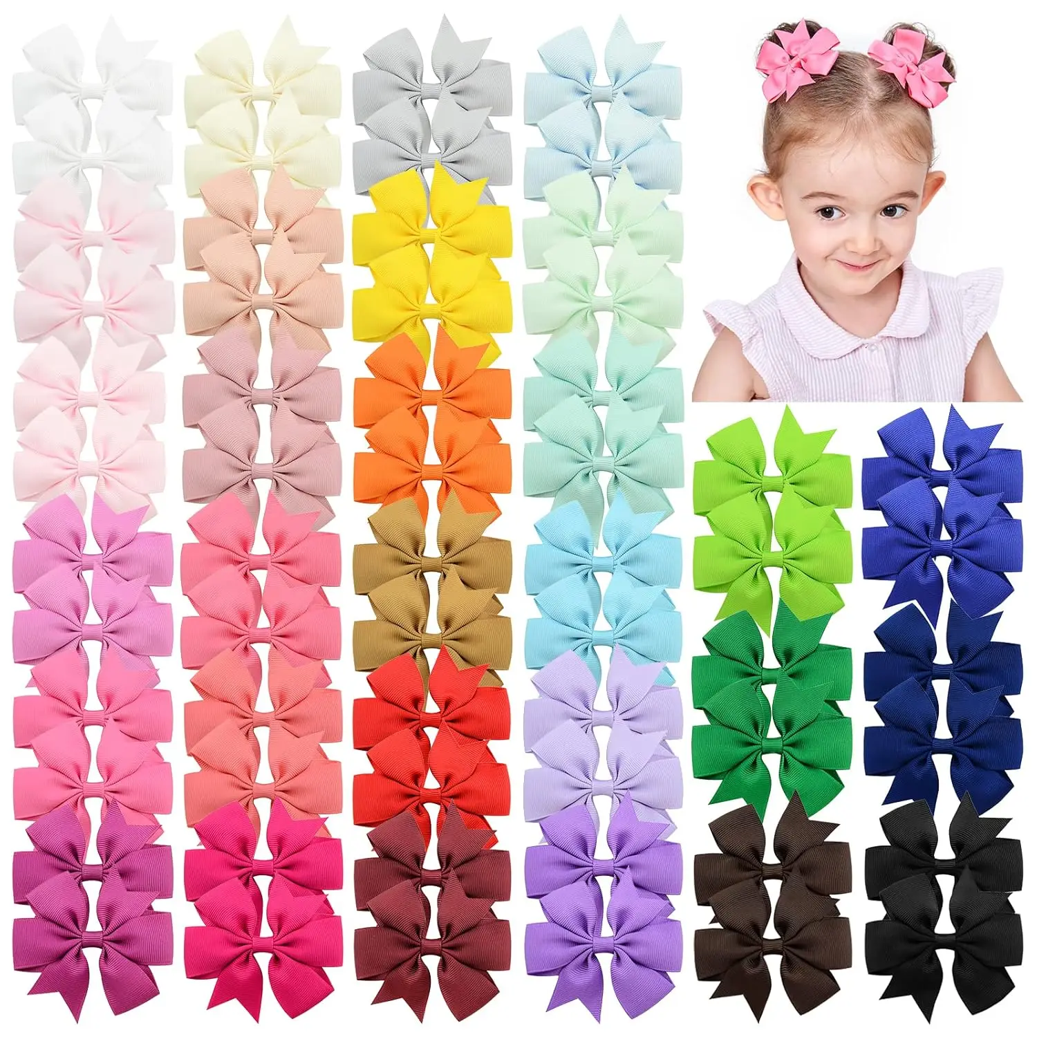 20/40Pcs 아기 소녀를위한 달콤한 무작위 캔디 컬러 활 헤어 클립 세트 귀여운 리본 머리핀 어린이 모자를 쓰고 있죠 헤어 액세서리 선물 title=20/40Pcs 아기 소녀를위한 달콤한 무작위 캔디 컬러 활 헤어 클립 세트 귀여운 리본 머리핀 어린이 모자를 쓰고 있죠 헤어 액세서리 선물 