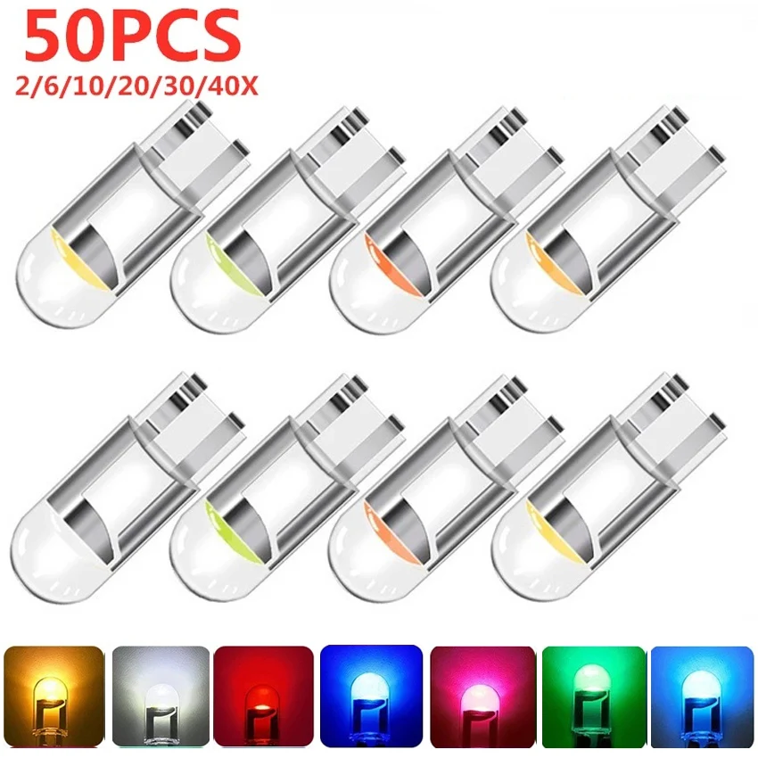 자동차 LED T10 W5W Canbus 유리 COB 6000k 독서 돔 램프 마커 웨지 번호판 전구 168 194 192 DC 12V 흰색 파란색 빨간색 title=자동차 LED T10 W5W Canbus 유리 COB 6000k 독서 돔 램프 마커 웨지 번호판 전구 168 194 192 DC 12V 흰색 파란색 빨간색 