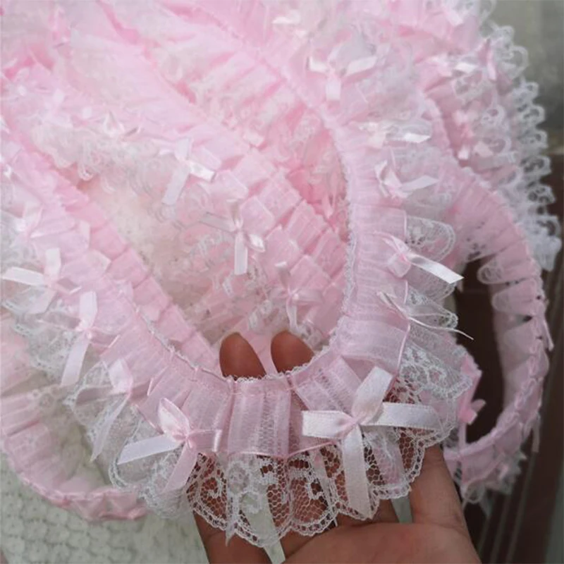5CM 와이드 새로운 핑크 자수 3D 꽃 레이스 패브릭 트림 리본 DIY 바느질 아플리케 칼라 프린지 술 웨딩 Guipure 장식