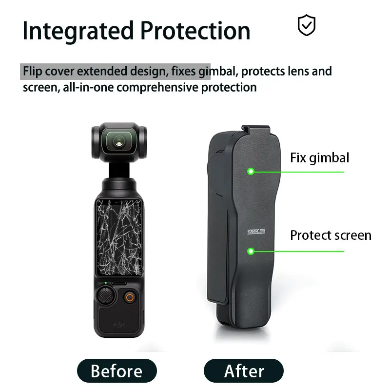 STARTRC DJI Osmo Pocket 3 보호 케이스 카메라 렌즈 화면 보호기 Anti-fall 플립 커버 퀵 릴리스 케이스 액세서리
