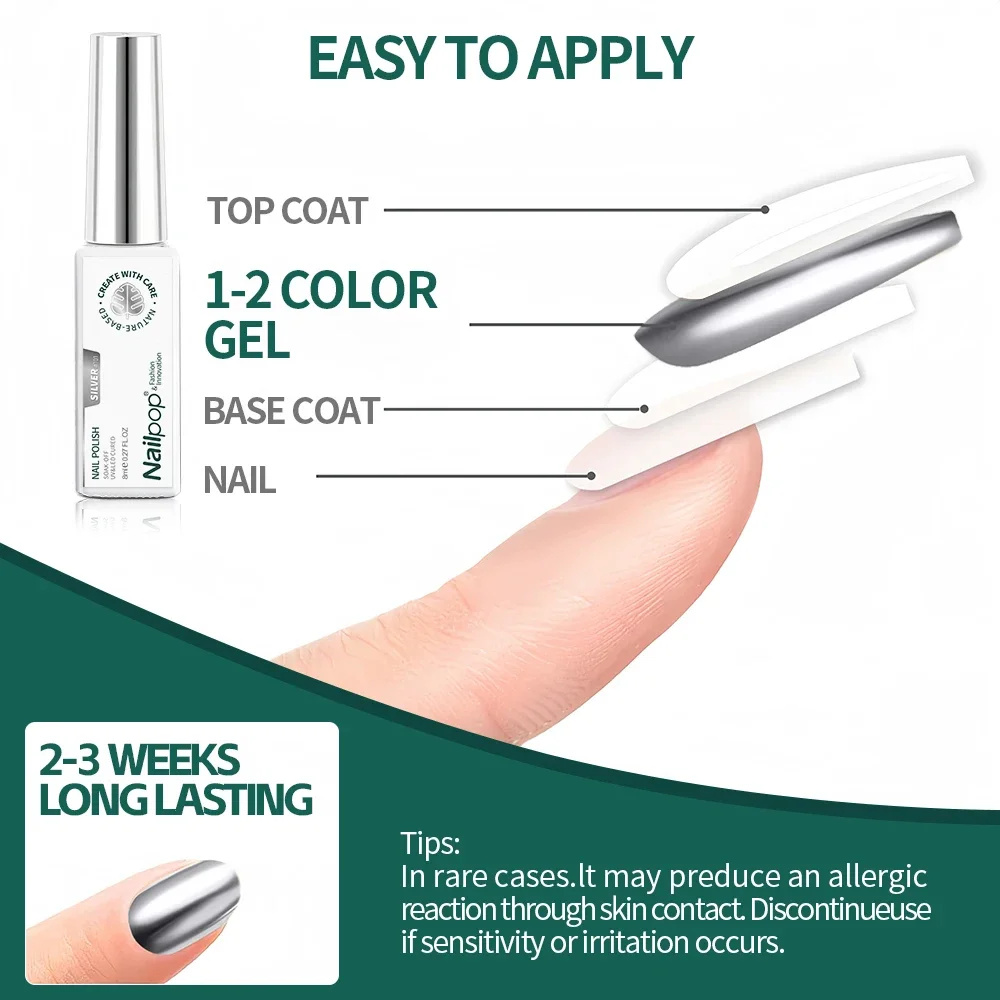 NAILPOP 젤 매니큐어 라이너 8ML 5 색 네일 아트 페인트 젤 프랑스어 팁 소용돌이 DIY 매니큐어 브러쉬로 UV 경화 담그기