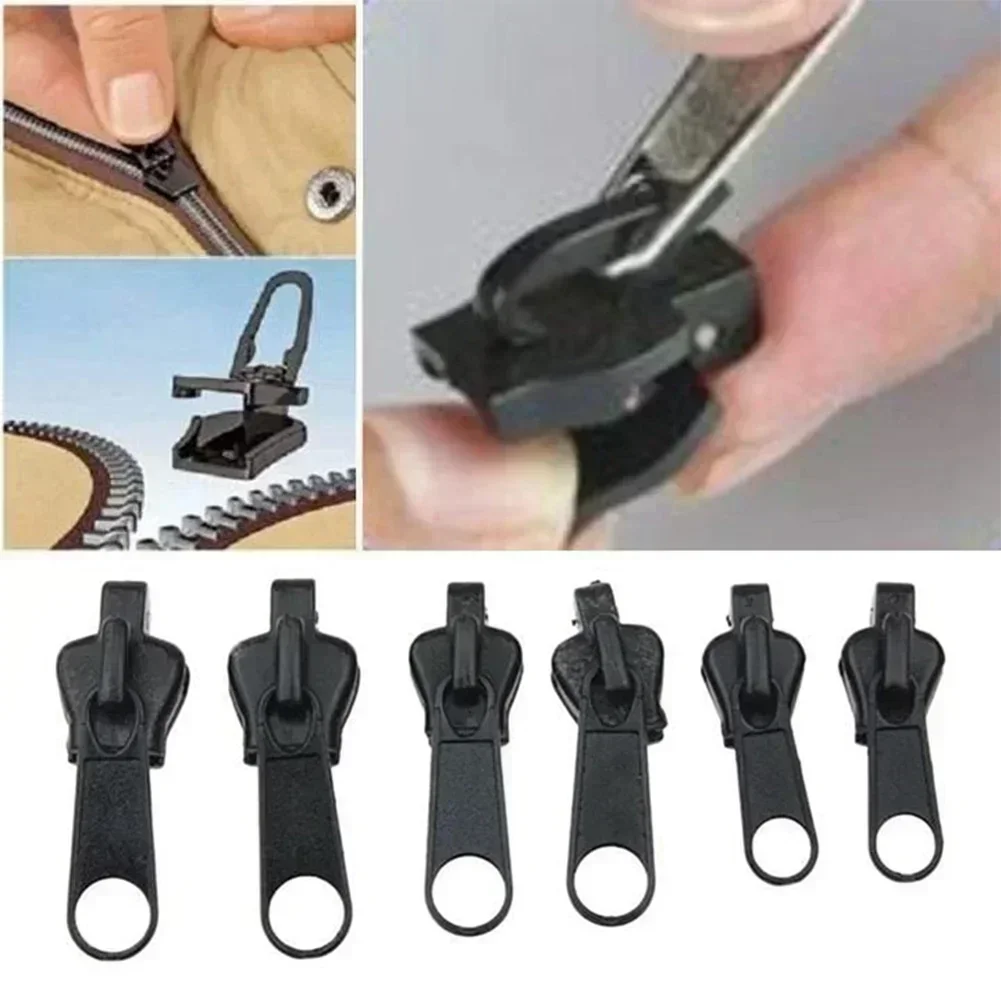 24/12/6Pcs 새로운 인스턴트 지퍼 유니버설 인스턴트 수정 지퍼 수리 키트 교체 우편 슬라이더 치아 구조 DIY 바느질을위한 새로운 디자인