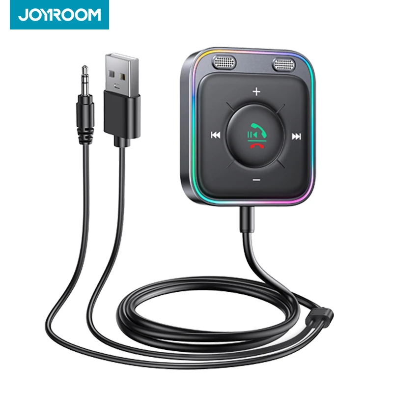 Joyroom 블루투스 5.4 자동차 어댑터, 듀얼 마이크 소음 제거, AUX 블루투스 무선 리시버 자동차 키트, 플러그 앤 플레이 title=Joyroom 블루투스 5.4 자동차 어댑터, 듀얼 마이크 소음 제거, AUX 블루투스 무선 리시버 자동차 키트, 플러그 앤 플레이 