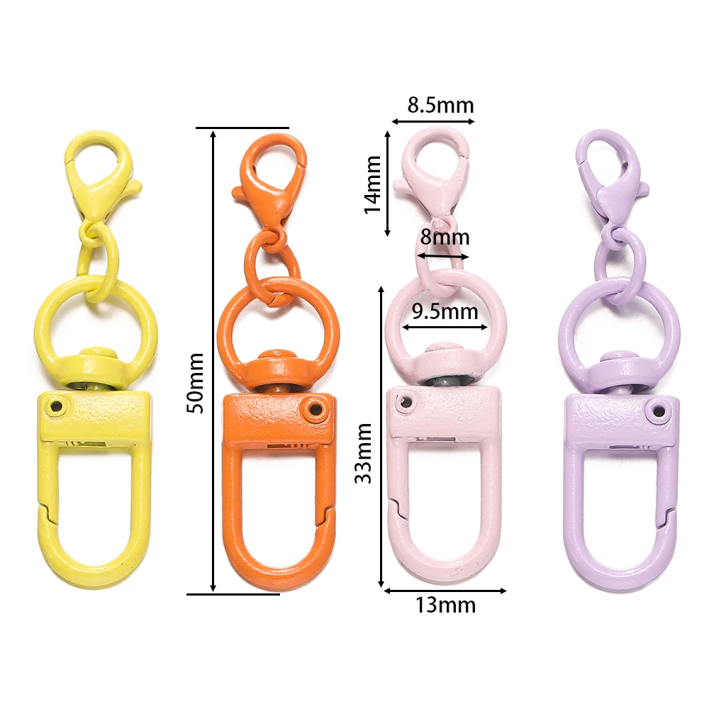 5/10Pcs DIY 열쇠 고리 가방 펜 던 트 액세서리에 대 한 14mm 랍스터 걸쇠와 다채로운 합금 스냅 랍스터 걸쇠 후크 도매