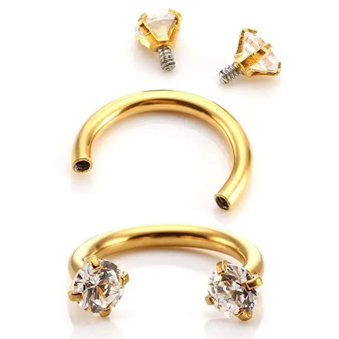 1PC 스테인레스 스틸 패션 크리스탈 CZ 후프 여성 Tragus 연골 헬릭스 스터드 귀걸이 Conch Rook Daith Lobe 피어싱 쥬얼리