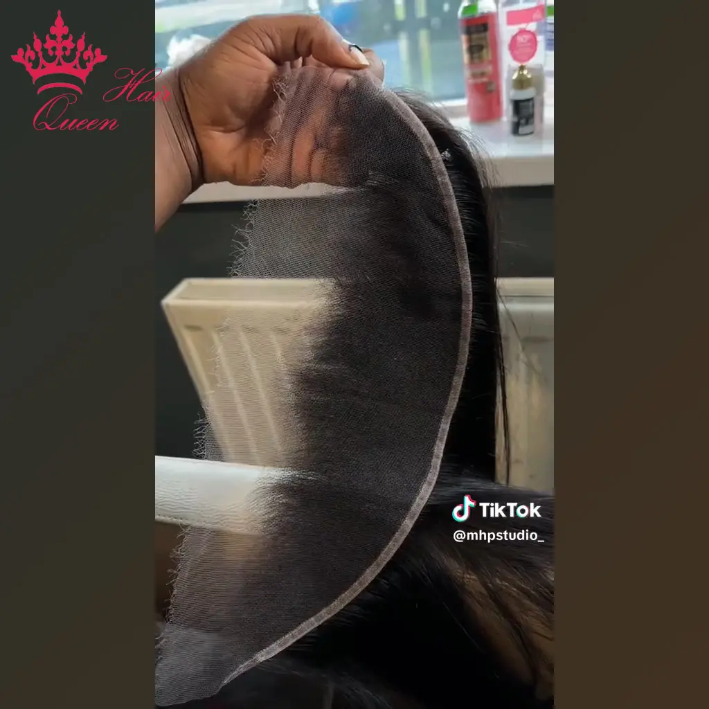Queen Hair Real HD Frontal/Closure Only Invisible Melt Skin Lace 13x6 13x4 4x4 5x5 6x6 7x7 Raw Human Hair Body Wave & Straight