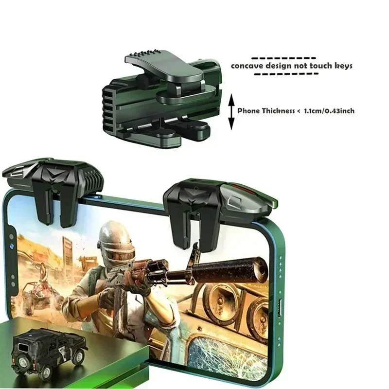 G21 PUBG 용 6 개의 손가락 휴대 전화 게임 트리거 IOS 안드로이드 범용 게임 패드 조이스틱 용 L1 R1 ABS 키 버튼