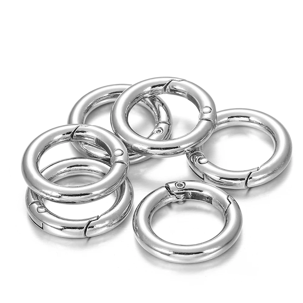 5pcs 금속 O 링 스프링 Clasps 개방형 Carabiner 키 체인 가방 클립 DIY 쥬얼리 만들기위한 후크 개 체인 버클 커넥터