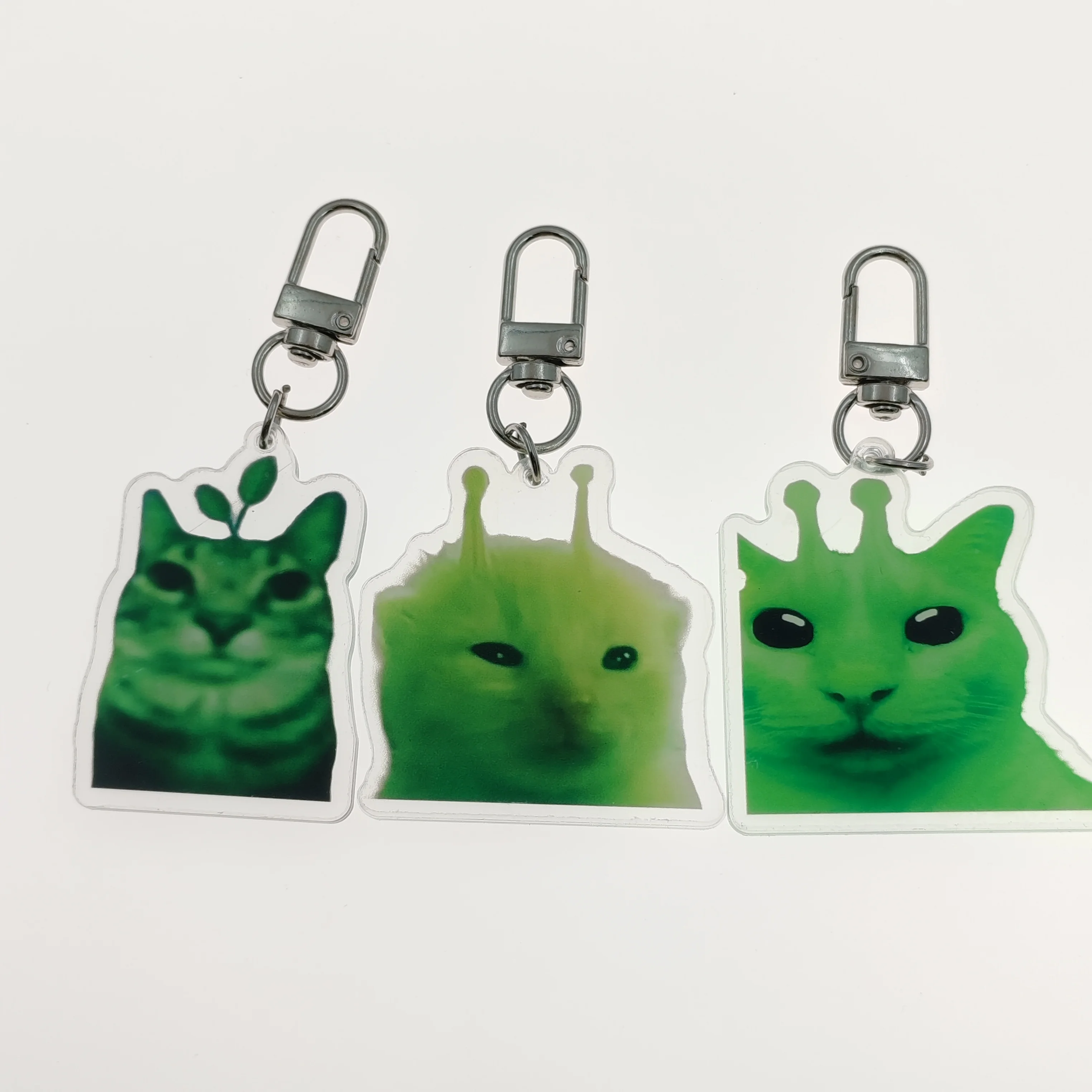 zip zip zap zap zip zip, 외계인 고양이 밈, 외계인 키체인, 녹색 외계인 고양이 재미있는 귀여운 키체인, 배낭 펜던트