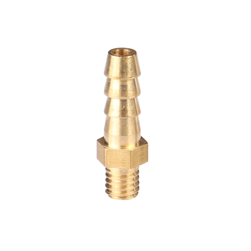 5PCS 3mm 4mm 5mm 6mm 8mm 10mm OD 호스 바브 M3 M4 M5 M6 M8 M10 미터법 수나사 황동 파이프 피팅 커플러 커넥터 어댑터