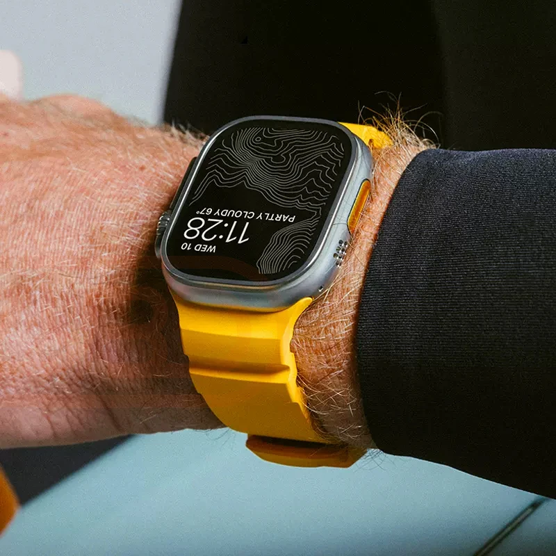 Apple Watch Ultra 2 10 9 8 7 6 SE 5 4 iWatch 용 티타늄 금속 팔찌 스트랩 용 스포츠 실리콘 밴드 42mm 44mm 45mm 46mm 49mm