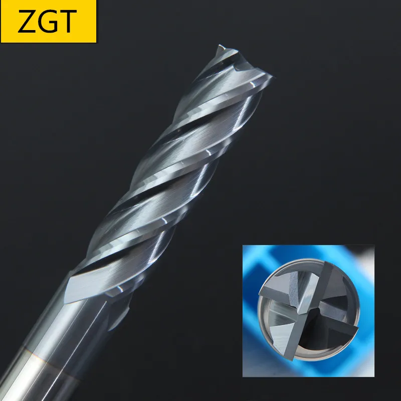 ZGT 엔드밀 합금 초경 텅스텐 강철 밀링 커터 엔드 밀 HRC50 4 플루트 4mm 6mm 8mm 10mm 12mm 금속 커터 밀링 도구