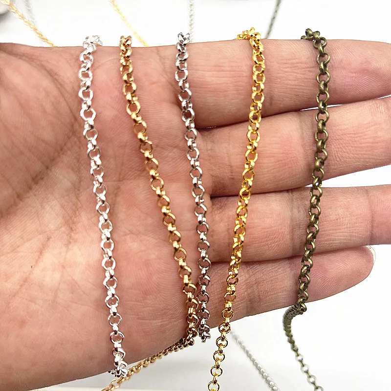 2 야드 Golded/silvered/Bronze 도금 목걸이 체인 쥬얼리 결과 만들기 DIY 목걸이 체인 재료 수제