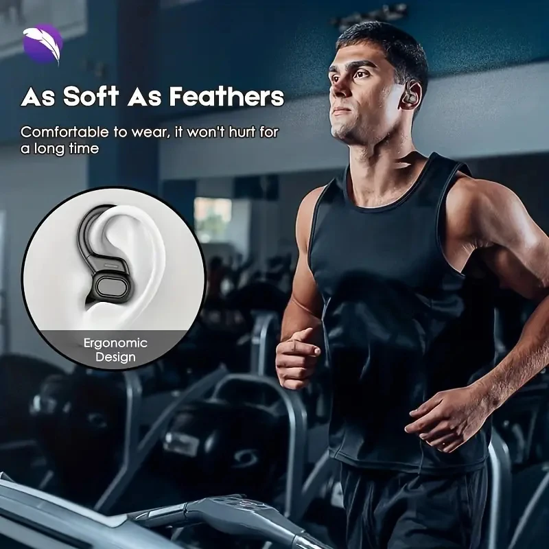 SHUKE Bluetooth 이어 버드 무선 이어폰 스포츠 이어 후크 헤드셋 9D Hifi 스테레오 사운드 마이크가있는 귀에 방수 헤드폰