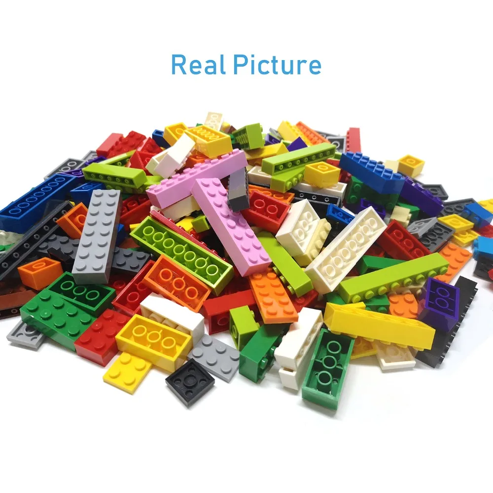 122pcs 두꺼운 피규어 벽돌 12 크기 DIY 빌딩 블록 교육 크리 에이 티브 크기 어린이를위한 3001 플라스틱 장난감과 호환 가능