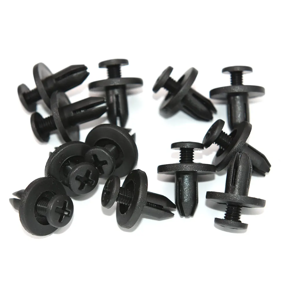 10 ~ 50pcs 자동차 6mm 구멍 플라스틱 리벳 패스너 푸시 클립 도요타에 대한 블랙 자동차 차량 도어 트림 패널 리테이너 패스너 클립