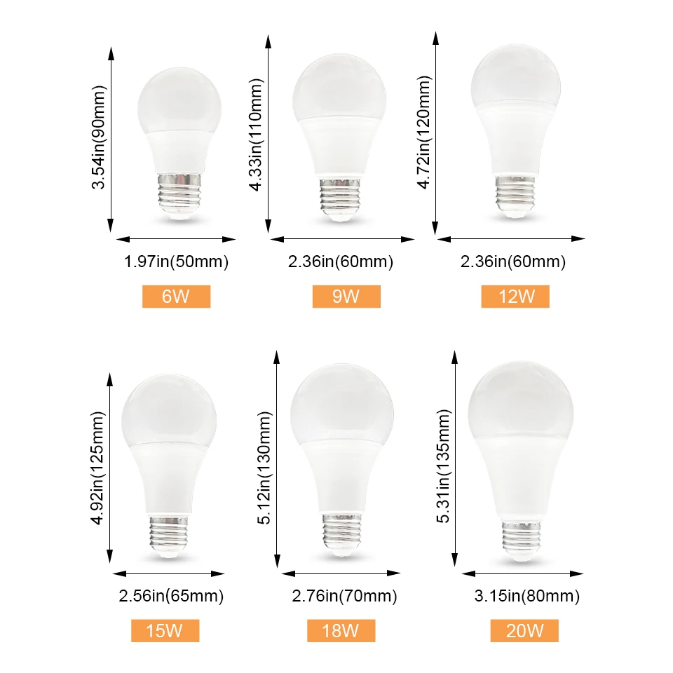 WLampada LED E27 레이더 모션 센서 전구, 적외선 감지 스마트 램프, 야간 작업, 20W 18W 15W 12W 9W 6, 189-265V, 4 개